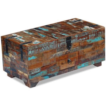 Vidaxl Kistbord Massivt Återvunnet Trä 80x40x35 Cm Brun