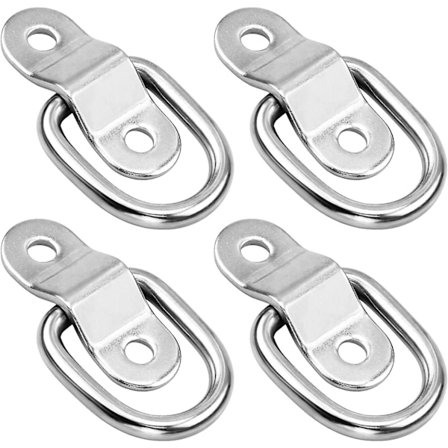 4-pak D-ring Anker Surringsringe Surringsankre til Trailer, Rustfrit Stål D-ringe Last Cargo Ankerpunkter med Monteringsbeslag til