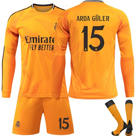2425 Real Madrid Fotballdrakt Nr. 5 Bellingham 7 Vinicius Jr. Langermet Fotballdraktsett for Voksne og Nr. 15 ARDA GÜLER No.15 ARDA GÜLER_max