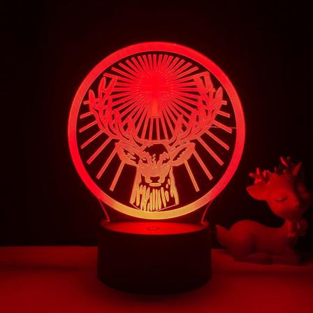 Jagermeister nattlampa 16 farger med fjernkontroll 3D illusjonslampe barnerom dekorative festlys -- svart base