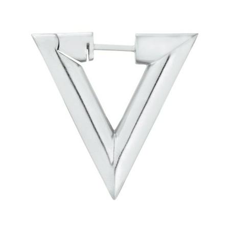 Jane Kønig, Chunky Bermuda Triangle, sterling silver - Single Earring Szary, Kobieta, Rozmiar: ONE Size
