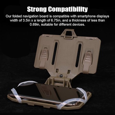 Tactical Vest Telefonholder Molle Feste, Universell Brysttelefonbrett Bærer Sammenleggbart Navigasjonsbrett for Utendørsbruk