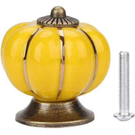 4 kpl keraaminen kaapinnuppi 40mm Vintage Kurpitsa Kaappi Huonekalut