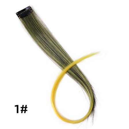 Leeons Clip In Hair Extensions 20 Inch Colorful Synthetic Ombre Rosa Lila Hairpieces Straight Party Highlights Extension