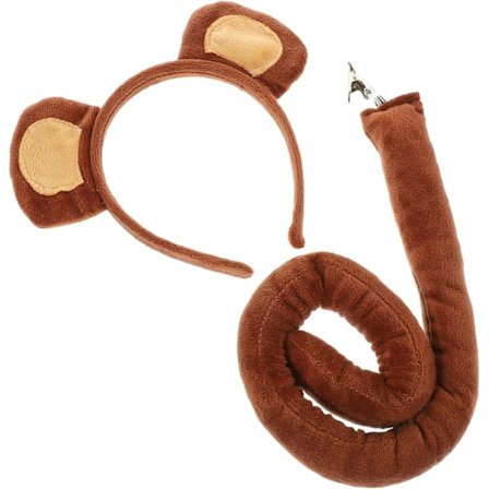 Apekostyme for barn - Ører, hale - Junglefest-rekvisita