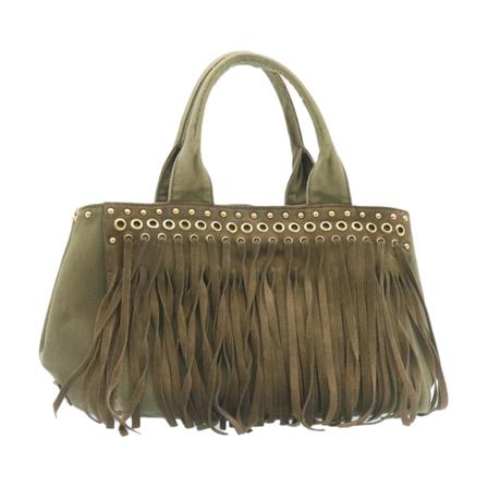 Prada Vintage Pre-owned Canapa MM Väska grön, Dam Vintage Väskor, Dam, Storlek: ONE SIZE