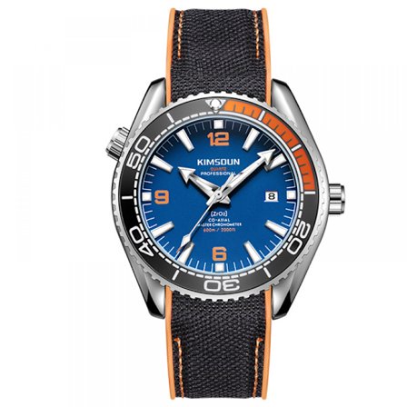 Herre klokke automatisk mekanisk rustfritt stål sportsdykkerklokke NH35 bevegelse, safirglass, nylon gummirem, merke elegant herre klokke