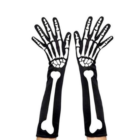 Halloween Skelett Långa Handskar Med Glödhandskar Style 1