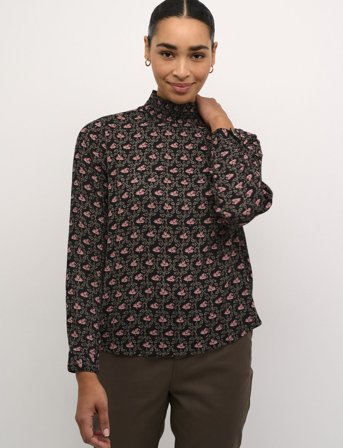 Kaffe Kaamber Smock Blouse Printed - Black - 34