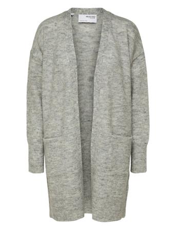 Slflulu New Ls Knit Long Cardigan B Noos Strikkegenser Cardigan Grå Selected Femme*Betinget Tilbud