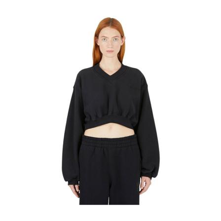 Alexander Wang Cropped Sweatshirt Sort, Dame Sweatshirts