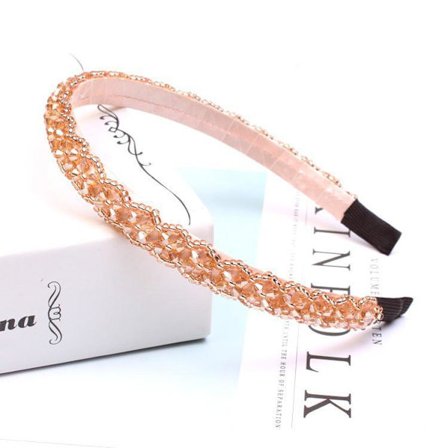 Vackert diadem med broderade pärlor och strass flera färger