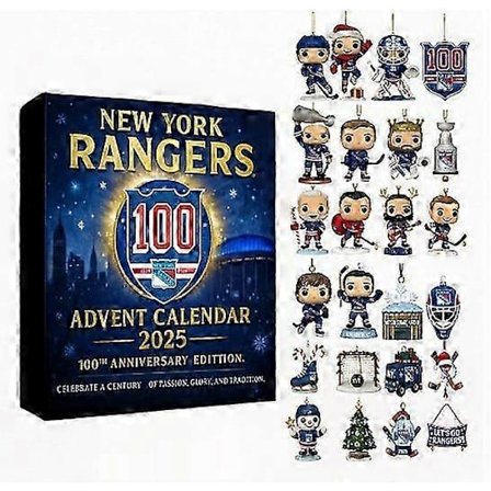 Julgransprydnad för New York Rangers 100-årsjubileum, samlarobjekt akrylhänge