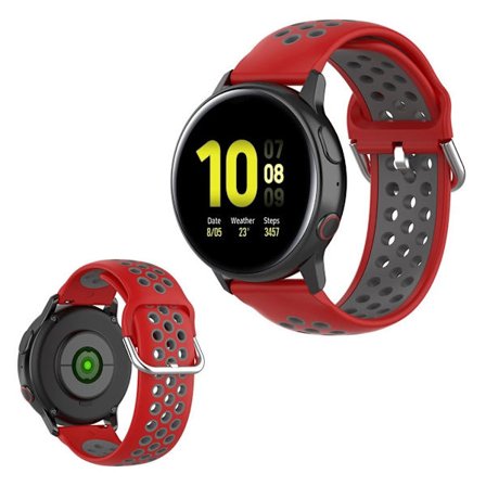 Samsung Galaxy Watch Active / Active 2 - 40mm / 44mm tofarvet Urrem - Rød / Grå