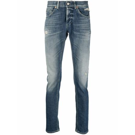 Dondup, Straight Jeans Blauw, Heren, Maat:W34,Cotton