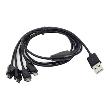 Multi Micro USB ladekabel 1xUSB hann til 4xMicro USB hann lader splitter ladekabel OD3.0 PVC-belegg