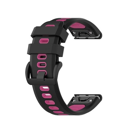 Sort Magenta Sort Magenta 20mm Tofarget Silikon Jack Klokkereim kompatibel med Garmin Fenix 7s