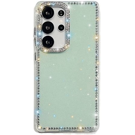 Mobilskal till Samsung Galaxy S26 Ultra TPU + PC Glitterkant - Glitter Ljusgrön
