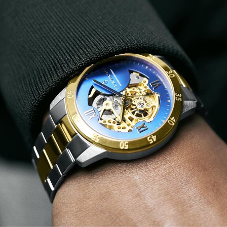 Dante II | Gold-tone & Silver-tone Skeleton Watch for Men - Skeleton watches