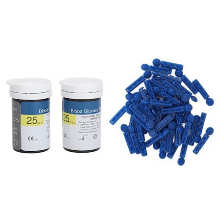 50 stk. blodsukker teststrimler 50 lancetter med høj nøjagtighed blodsukker testsæt til EXACTIVE VITAL