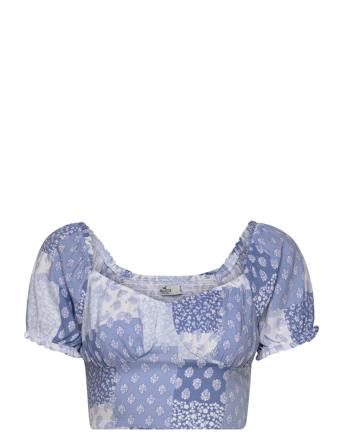 Hco. Girls Wovens Crop Tops Short-sleeved Crop Tops Sininen Hollister
