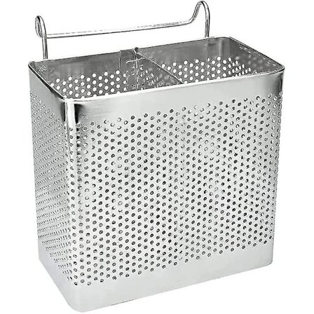 Køkkenbestikholder, bestikkurv, bestikholder, vaskorganiser i rustfrit stål, til opbevaring og madlavningsredskaber, ske, gaffel Hy