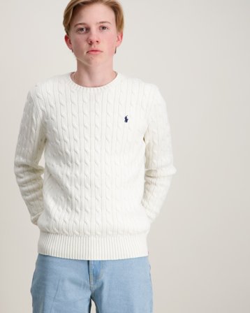 Polo Ralph Lauren Cable-Knit Cotton Sweater Hvit Genser Gutt - Kids Brand Store