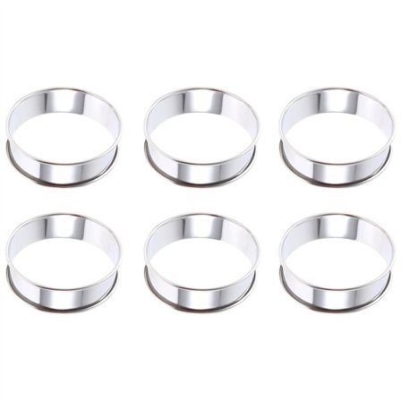6 stk. Muffinringe Dobbeltvalsede Ringe Rustfrit Stål Muffinringe Metal Rund Ringform til Madlavning