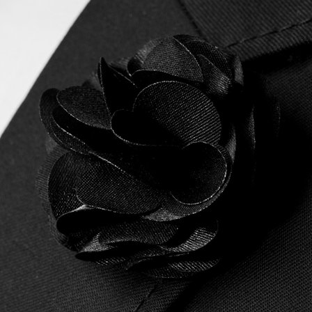 Luxusná čierna kvetina do klopy pre mužov - Kvetinové ihly do saka