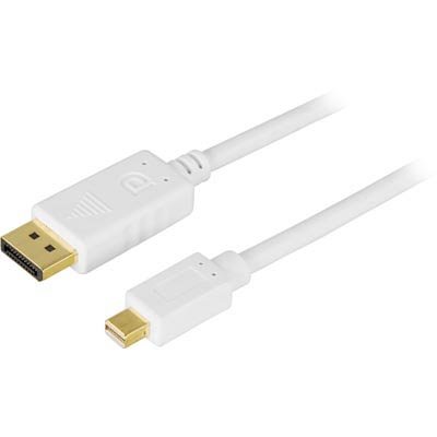 Deltaco DisplayPort-kabel - Mini DisplayPort (hann) til DisplayPort (hann) - 5 m - formstøpt - hvit