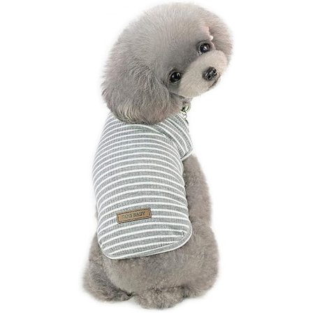 Hundtröjor Bomull Randiga T-shirts, Andningsbara Mjuka Basplagg för Husdjur, Sommar Stretch Valp T-shirts Katt T-shirt Kläder ( M Storlek)