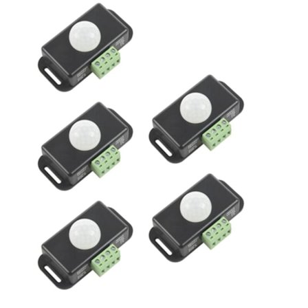 5 stk DC 12 24V 8A Automatisk justerbar PIR bevegelsessensor bryter Infrarød IR detektor lysbryter modul for LED-stripe