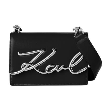Karl Lagerfeld, Signature Small Shoulder bag Czarny, Kobieta, Rozmiar: ONE Size
