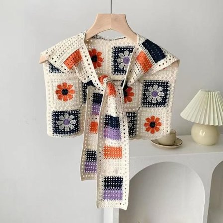 Hæklet sjal vest 1 1