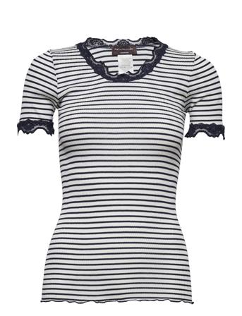 Silk T-Shirt W/Lace Patterned Rosemunde