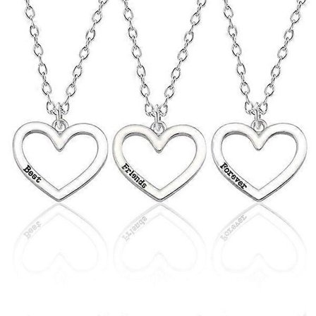 3 st / förpackning silverfärgade halsband Best Friends Forever silver