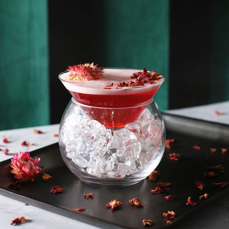 Martiniglass uten Stilk med Kjøler