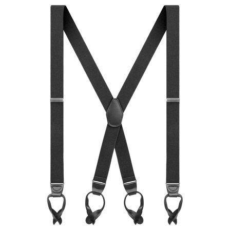 Vexel | Tirantes de botones en forma de X negros para hombres - Tirantes para botones