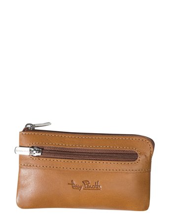 Tony Perotti Key Pouch With Zipper And Coin Pocket - Brown - ONE SIZE