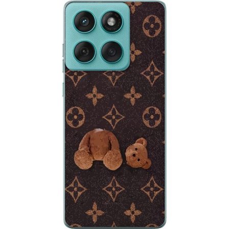 Kompatibel Mobilcover til Motorola Edge 60 Fusion Grafisk monogrammønster med en stiliseret teddybjørn i en kunstnerisk stil