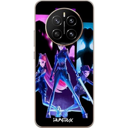 Kompatibelt Mobildeksel til Honor Honor Magic7 Futuristisk jente gruppe illustrasjon med neonlys og sterke farger i sci-fi estetikk