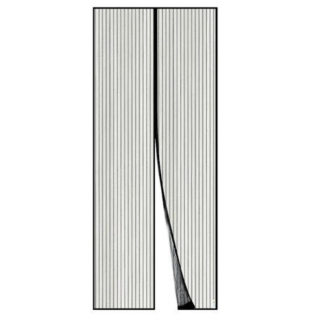 Magnetisk myggnetting for dør, mesh gardin, automatisk lukking, holder frisk luft inne (120*220cm, svart)