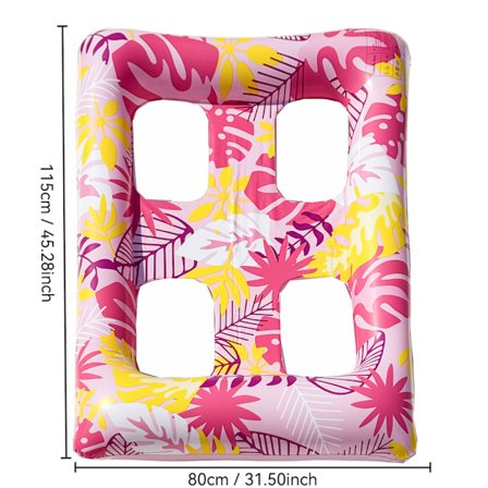 Vand Oppustelig Flydende Madras til Voksne, Fortykkede Bladformede Loungestol, Svømmemadras, Flydende Enkelt Luftmadras[YD] Pink leaf field shaped