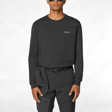 Salomon - Onderlagen bovenkleding Kleding Chest Logo Ls Tee M - Deep Black