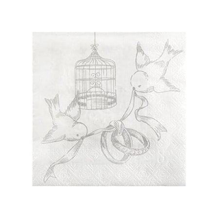 Santex Rings Bröllopsservetter One Size Vit/Ljusgrå