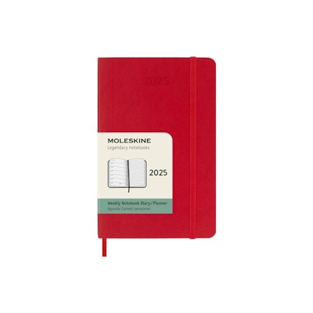 Moleskine 2025 12-Month Weekly Pocket Softcover Notebook: Scarlet Red