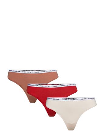 3P Thong Stringit Alusvaatteet Beige Tommy Hilfiger