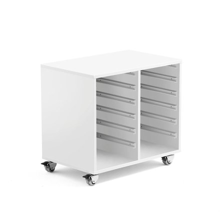 Holzregal IDA, 2 Säulen, 680x450x635 mm, weiß