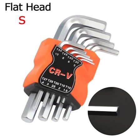 9 STK dobbeltsidig skrutrekker sekskantnøkkelsett SFLAT HODE FLAT HODE