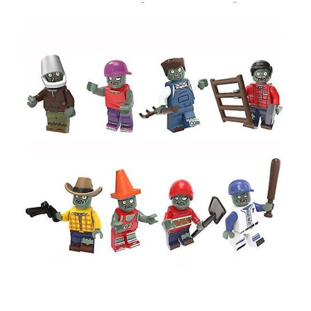 8 kpl Plants Vs. Zombies -sarjan koottavia rakennuspalikoita, miniatyyrilelu